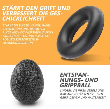 Набір для тренування Griffkraft (5 шт.): ергономічний тренажер зап'ястя, тренажер сили рук та пальців. Для спортсменів та реабілітації рук