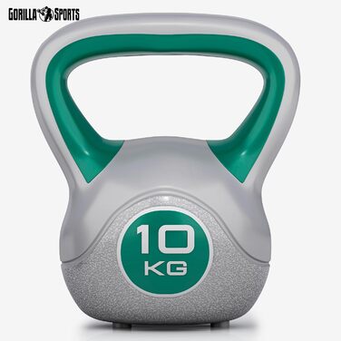 Гиря GORILLA SPORTS з пластику, 2-20 кг, для фітнесу та тренувань, окремо або в наборі, із/без підставки
