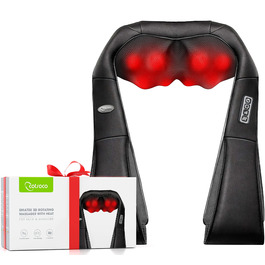 Електричний масажер для шиї з підігрівом - Shiatsu масажер для зняття болю в шиї та плечах. Ідеальний подарунок для водіїв та працівників офісу. Сірий колір