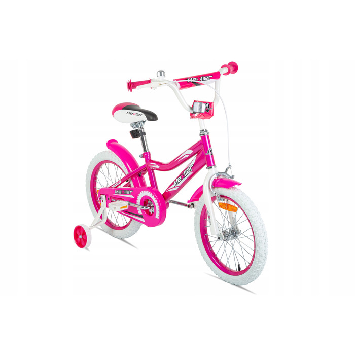 Дитячий велосипед Mexller BMX 16 дюймів, рожевий, для дівчинки, з кошиком