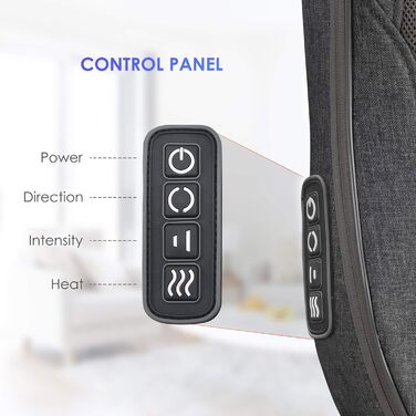 Масажна подушка COMFIER Shiatsu з підігрівом, портативний масажер для спини, стільця, офісу, подарунок для жінок і чоловіків, темно-сіра