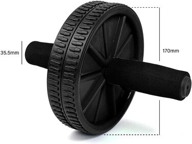 Колесо для пресу OcioDual з ручкою, тренажер для дому, AB Wheel (чорний)