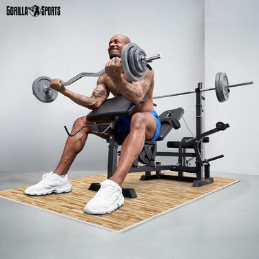 GORILLA SPORTS® Захисні мати EVA, 6 шт, 60x60x1,2 см, протиковзкі, для фітнесу, підлоги, басейну, пазлові, з 12 краями, вибір кольору