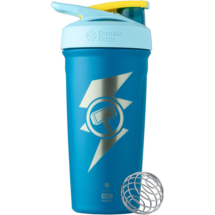 Шейкер Blender Bottle Marvel Strada, ізольована пляшка з нержавіючої сталі з вінчиком, 680 мл, Thorhammer