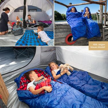 Спальний мішок для дітей Skandika Dundee Junior - теплий, водонепроникний, 175 x 70 см, фланель, комфорт 13°C