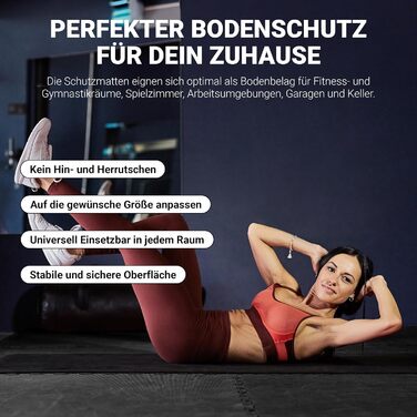 Набір килимків для захисту підлоги MSPORTS Premium — 8 пазл-матів для фітнесу, йоги та тренувань у домашньому залі, протиковзні (3,2 м², чорний)