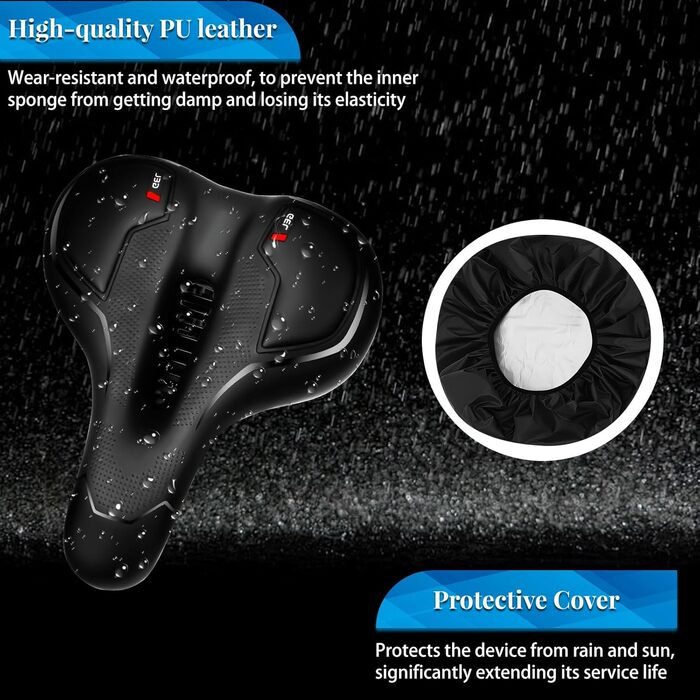 Гелевий велосипедний сідло для чоловіків та жінок, ергономічний, комфортний, з водонепроникним покриттям, для MTB, шосе, City велосипедів