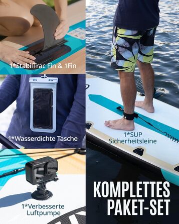 SUP дошка ZLX 350x83 см для початківців та досвідчених, світло-зелена з деревним малюнком, вантажопідйомність 200 кг