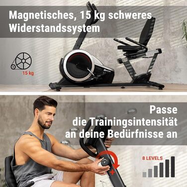 Велотренажер Hop-Sport Liegeergometer з LCD-дисплеєм, срібний - для дому, для літніх людей, витримує до 130 кг