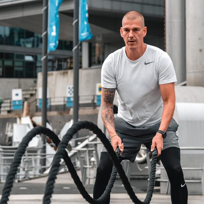 Батл-канат SportPlus 9 м жовтий – професійний шлагсейл для кросфіту, силового тренування та розвитку витривалості