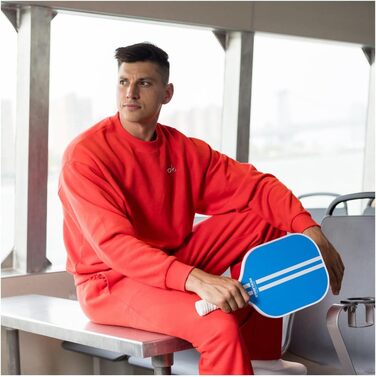 Паддл для піклболу Brooklyn Pickleball Co. | Вуглеволокно | Компактне ядро | Нековзний руків'я | Одиночний | Білий (Синій)