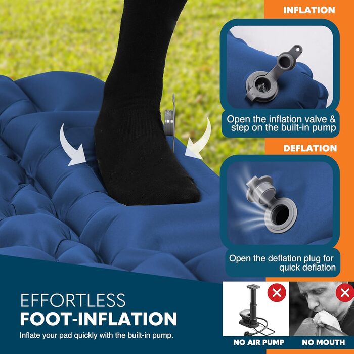 Односпальний килимок для кемпінгу Voyager Single Ultraleicht: самонадувний, легкий, з тканини Nylon + TPU, з сумкою, для подорожей та відпочинку на природі