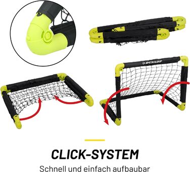 Ворота для футболу Dunlop - складані, чорно-жовті, 50x44x44 см - для гри в саду та в приміщенні