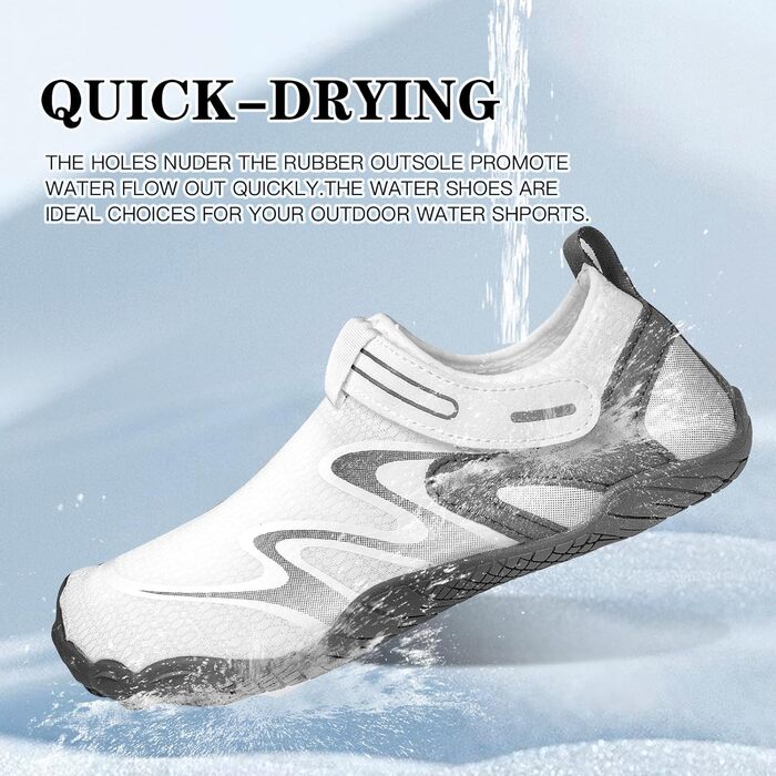Водні черевики для плавання та серфінгу для жінок та чоловіків (43 EU, білий)