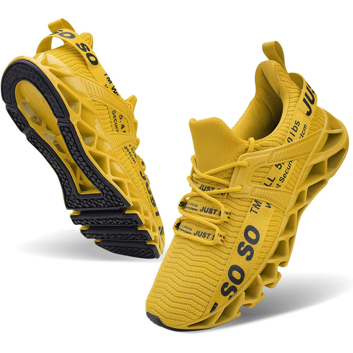 Чоловічі кросівки для бігу JSLEAP: дихаючі, легкі, для занять спортом та вуличної бігової стилістики (41 EU, 1 Жовтий)