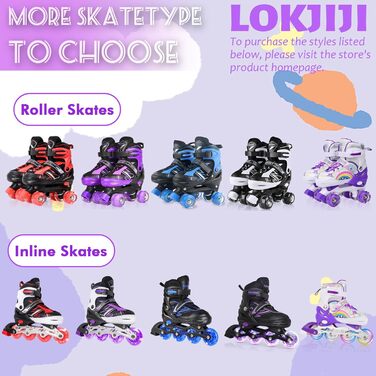 Ролики для дітей LOKJIJI Rainbow, регульовані, фіолетово-рожеві, для початківців