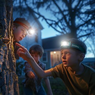 LED налобний ліхтар EverBrite 2 шт. з червоним та зеленим світлом, 5 режимів, для кемпінгу та відпочинку на природі, подарунок на Новий рік [з 6 AAA батарейками] (Синій)