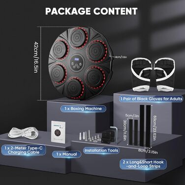 Музичний боксерський набір Music Wall Boxing з Bluetooth: інтерактивна музична боксерська машина з рукавичками для дітей та дорослих
