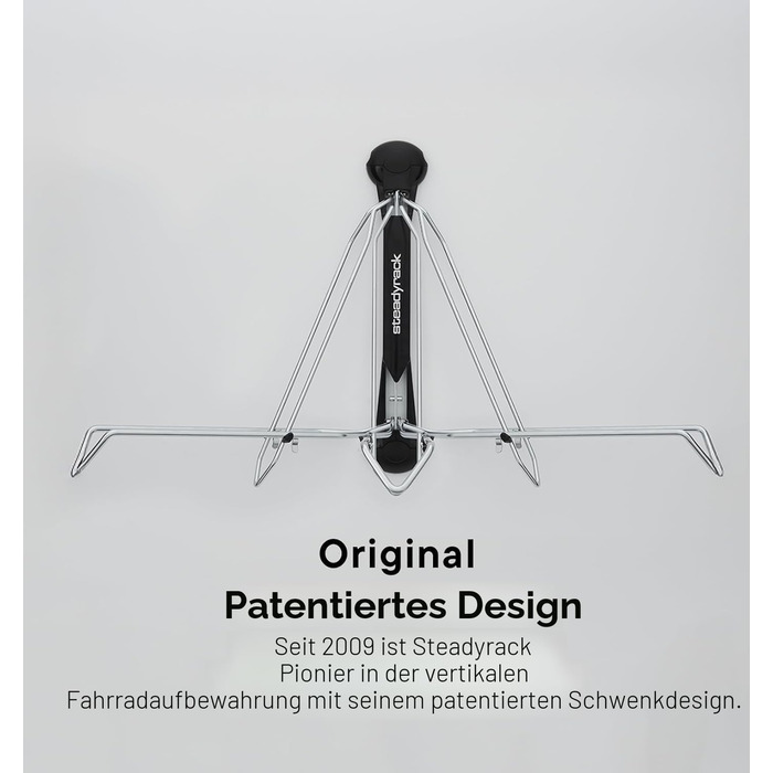 Тримач для велосипеда на стіну Steadyrack Classic Rack - Хромований, вертикальне зберігання