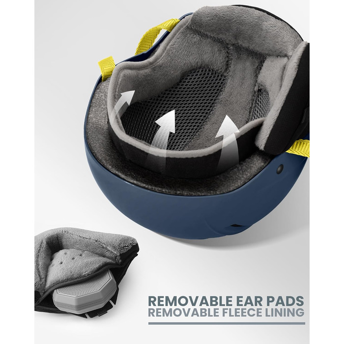 Шолом Outdooraster для сноуборду та лиж, маска 2-в-1, знімна, захисний EPS, 14 вентиляційних отворів, для чоловіків, жінок та підлітків (блакитний, розмір M)