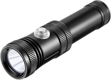 WindFire Перезаряджувана водонепроникна дайверська ліхтарик для дайвінгу та снорклінгу, 4 режими освітлення, індикатор заряду