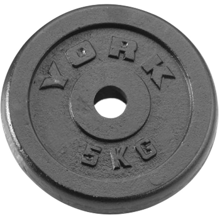 Набір дисків York Fitness 4x5 кг з чавуну для штанги, 1-дюймовий отвір, для силових тренувань та набору м’язової маси