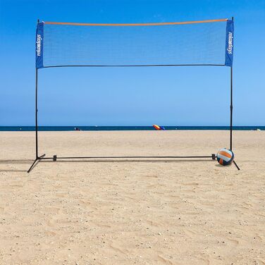 М'яка сітка для бадмінтону Relaxdays з регулюванням висоти до 225 см, з підставкою, чорно-синя