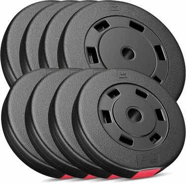 Набір гантельних дисків Hop-Sport 60 кг, пластик, отвір 30/31 мм (4×10 кг, 4×5 кг)