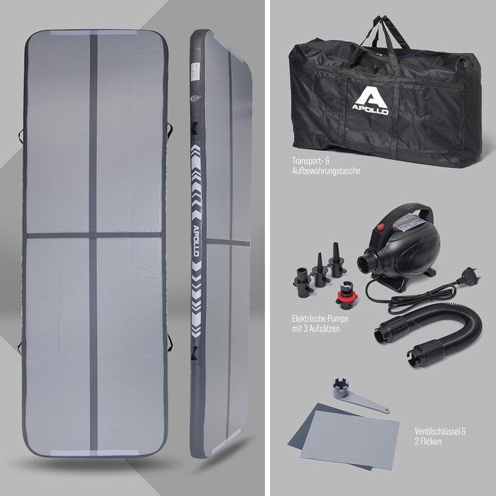 Apollo Air Mat Pro – надувний гімнастичний мат для дорослих і дітей, для дому та вулиці, довжина 3м/4м, повітряна акробатична доріжка