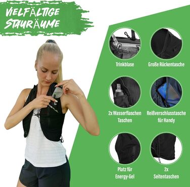Гідратаційний рюкзак RaceFuel ультралегкий для бігу, марафону, велоспорту, трейлу, 1,5 л питна система або 500 мл фляга, питна жилетка