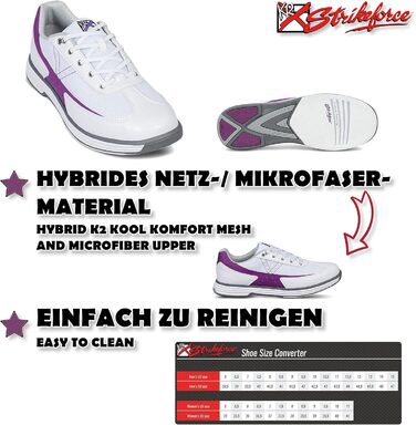 Жіночі кеди для боулінгу EMAX KR Strikeforce Flex білі/фіолетові, 36-41 (EU)