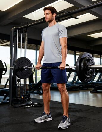 Чоловічі спортивні шорти 5 шт. з кишенями та еластичним поясом, швидковисихаючі, XL, чорний, графітовий, темно-синій, місячний сірий