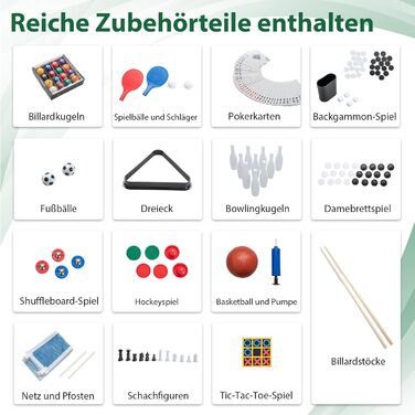 Ігровий стіл DREAMADE 14-в-1: футбол, хокей, більярд, теніс, шахи, боулінг, шафлборд, баскетбол, Tic Tac Toe для дітей та дорослих