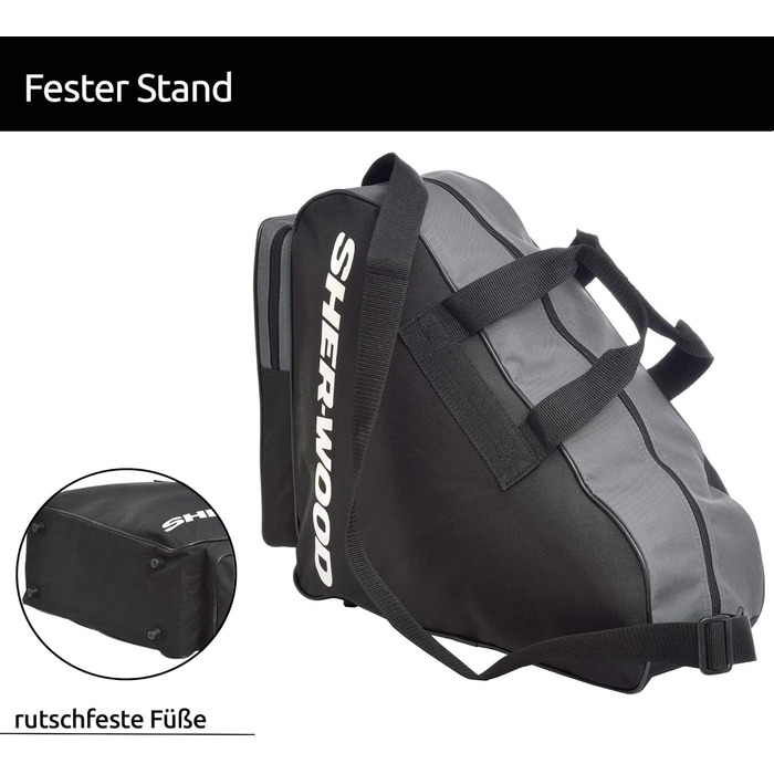 Сумка для ковзанів Sherwood: для ковзанів, роликів та хокею. Чорна сумка для дорослих та дітей