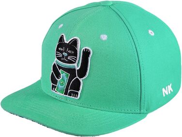 Кепка-снэпбек Nebelkind з принтом Winkekatze, унісекс, регульований розмір, м'ятно-зелена, стильна бейсболка в стилі streetwear