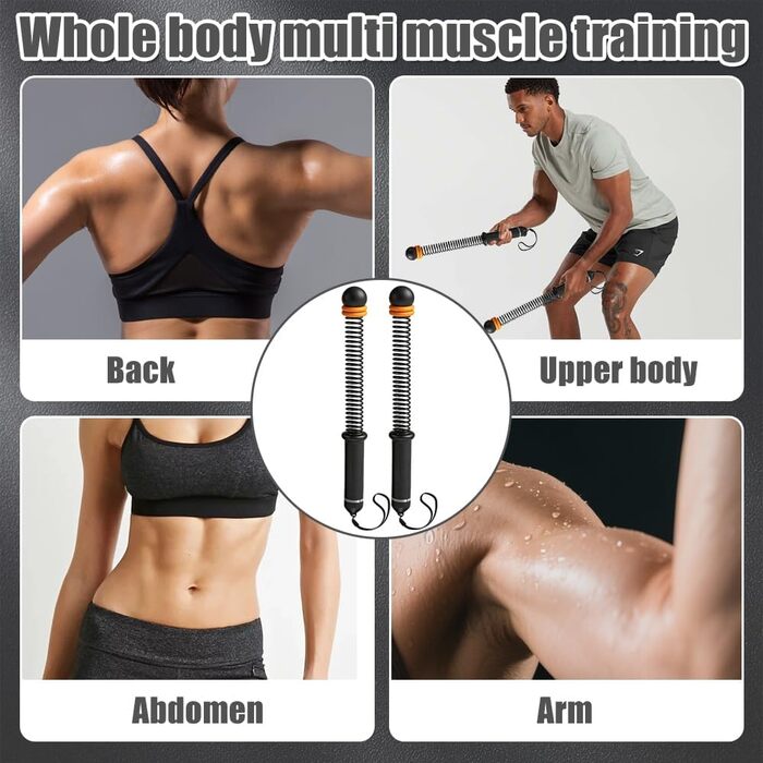 Бойові мотузки Battle Ropes без канату, портативні, для тренувань всього тіла, набір 2 шт.