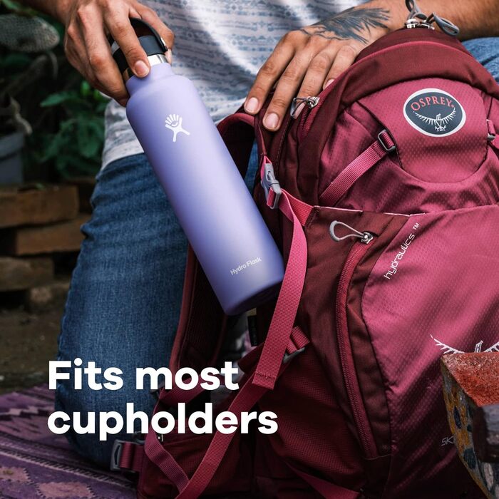 Термобутилка HYDRO FLASK 532 мл з нержавіючої сталі, вакуумна, спортивна, із широкою горловиною, кришкою Flex Cap та ремінцем, Laguna, підходить для посудомийки