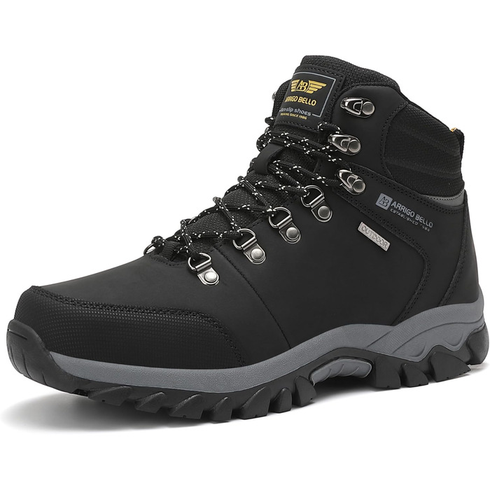 ARRIGO BELLO Зимові черевики для чоловіків: зимові чоботи, чоботи від снігу, утеплені, робочі черевики, для роботи та походів, розмір 41-46, G1, чорний, 43 EU