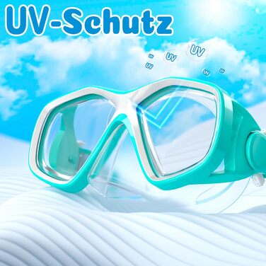 Дитяча маска для снорклінгу COOLOO з тканиною, дитячі окуляри для плавання з насадкою на ніс для хлопчиків і дівчаток-підлітків, 【Патентовано】Маска для снорклінгу 180° Панорама HD, проти запотівання, проти протікання для дітей 4-16 років (4 моделі 2/ Зеле