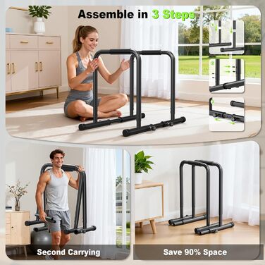 Стійка для віджимань та підтягувань Power Tower, регульована висота 170-220 см, чорна, для дому