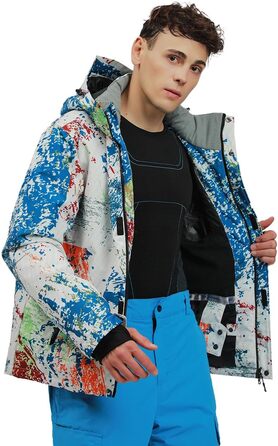 Чоловічий зимовий костюм для сноубордингу та катання на лижах, водонепроникний, вітронепроникний, теплий, для походів та скелелазіння, розмір L, колір блакитний