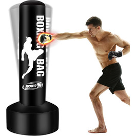 Стенд для боксерського мішка 69'' (175 см) для дорослих, мішок для ударів, боксерське обладнання, мішок для кікбоксингу, надувний мішок для ударів зі стійкою для тренувань MMA, Муай Тай, фітнесу