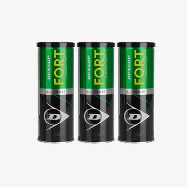 Тенісні м'ячі Dunlop Fort All Court, 9 штук (3x3), універсальні