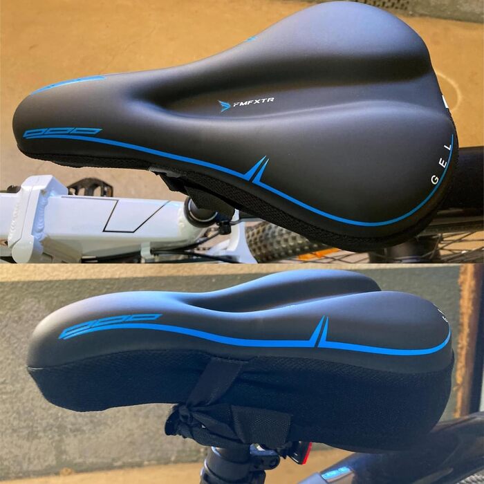 Покриття на сидіння велосипеда, гелевий чохол для сидіння, водонепроникний, для гірського велосипеда, велотренажера, спінінгу (блакитний)