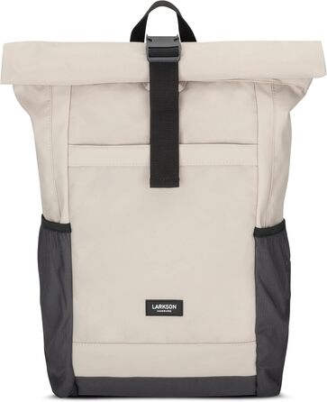 Жіночий рюкзак LARKSON Rolltop No 2, бежево-сірий, для ноутбука 16'' – водостійкий, антивандальний, для школи, університету, роботи, велосипеда, екологічний