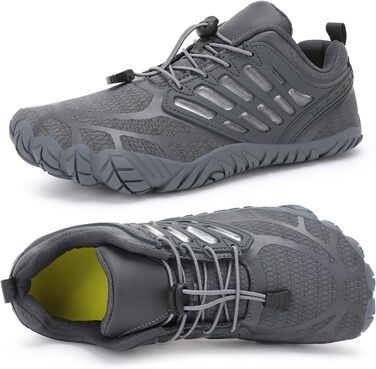 Чоловічі босі кросівки з широкою передньою частиною, Zero Drop, мінімалістичне взуття для воркауту, крос-тренувань, ходьби, хайкінгу, води, важкої атлетики, 43 EU, сірий, темно-сірий