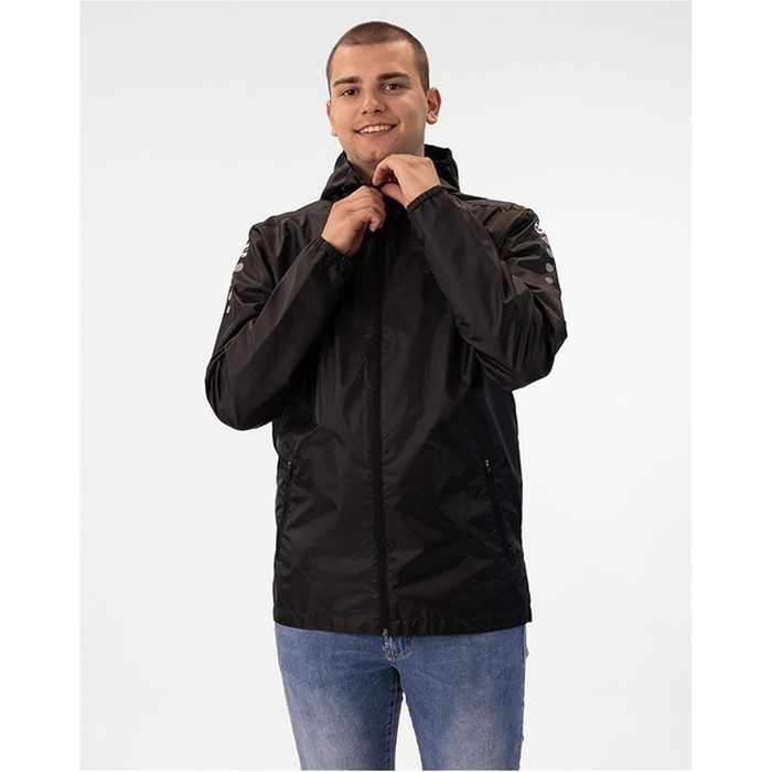 Чоловіча водонепроникна куртка JAKO Regenjacke, колір чорний, розмір L