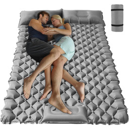 Каремат для кемпінгу та відпочинку на природі: самонадувний килимок, ультралегкий, з подушкою та насосом для накачування. Ідеально для походів, намету, пляжу.