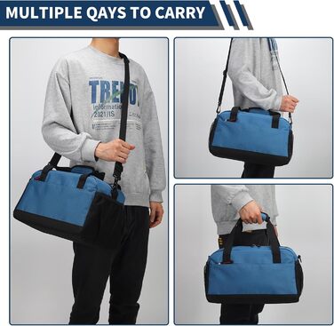 Спортивна сумка маленька з відділенням для мокрого, 35×20×20 см, ручна поклажа, міні-дуфл, блакитна