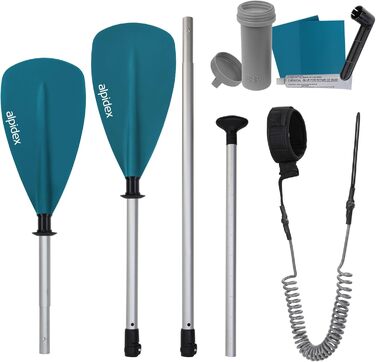 Надувна SUP-дошка ALPIDEX 320×76×15 см, комплект: весло, плавці, насос, рюкзак, ремкомплект, до 200 кг